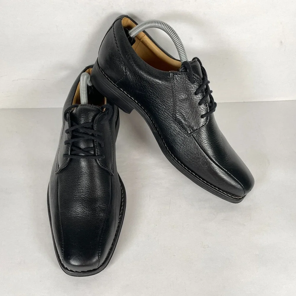 Sandro Moscoloni Belmont Mens Size 8 D Black Pebbled Leather Bicycle Toe Shoes